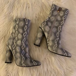 Snake skin booties